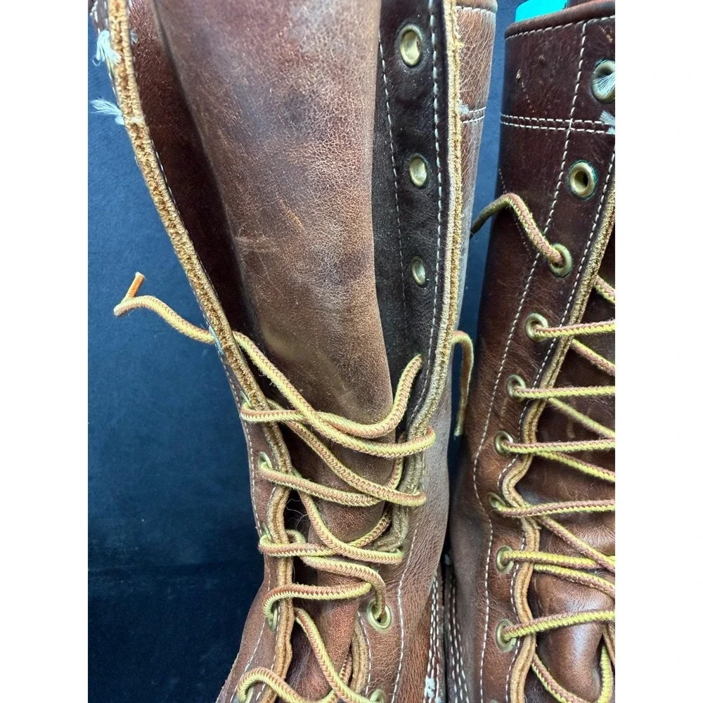 Vtg LL Bean Maine Hunting Shoe Brown Leather 11.5